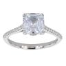 Silver Square Cubic Zirconia Solitaire Ring by Icesia