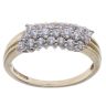 9ct Yellow Gold Cubic Zirconia Three Row Ring