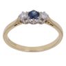 18ct Yellow Gold 0.10ct Diamond and Sapphire Three Stone Ring
