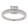 18ct White Gold 0.75ct Princess and Brilliant Cut Diamond Cluster Ring