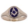 9ct Yellow Gold Blue Enamel Spinning Masonic Ring