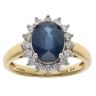 18ct Yellow Gold 0.41ct Brilliant Cut Diamond and Sapphire Cluster Ring