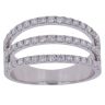 18ct White Gold 0.75ct Brilliant Cut Diamond Three Row Ring