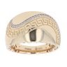 14ct Yellow Gold Greek Key Cubic Zirconia Swirl Ring