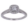 18ct White Gold 0.55ct Princess and Brilliant Cut Diamond Cluster Ring