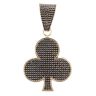 9ct Yellow Gold Black Cubic Zirconia Clubs Pendant