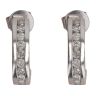 9ct White Gold 0.35ct Brilliant Cut Diamond Half Hoop Earrings