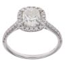 18ct White Gold 1.70ct Cushion And Brilliant Cut Diamond Cluster Ring