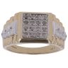 9ct Yellow and White Gold 0.50ct Brilliant Cut Diamond Cluster Signet Ring