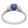 18ct White Gold 0.25ct Brilliant Cut Diamond and Sapphire Three Stone Ring
