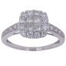 18ct White Gold 0.87ct Princess And Brilliant Cut Diamond Cluster Ring