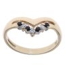 9ct Yellow Gold Sapphire and Cubic Zirconia Wishbone Ring