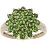 9ct Yellow Gold Green Gemstone Cluster Ring