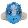 9ct Yellow Gold Blue Topaz Single Stone Ring