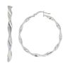 Silver Twisted Hoop Earrings By Icesia