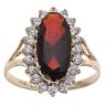 9ct Yellow Gold Cubic Zirconia and Garnet Cluster Ring