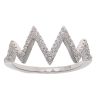 Silver Cubic Zirconia Zig Zag Ring By Icesia
