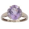 9ct Yellow Gold 0.05ct Diamond and Amethyst Ring