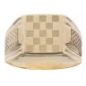 14ct Yellow Gold Chequer Patterned Signet Ring