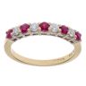 18ct Yellow Gold 0.25ct Brilliant Cut Diamond and Ruby Half Eternity Ring