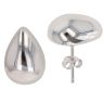 Silver Pear Stud Earrings