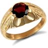 9ct Yellow Gold Gents Garnet Ring