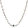 14ct Yellow Gold Monaco Classic Pave Lock Curb Chain 18"
