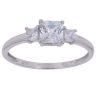9ct White Gold Cubic Zirconia Three Stone Ring
