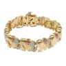 18ct Yellow Gold 1.40ct Brilliant Cut Diamond and Ruby Elephants Bracelet 7"