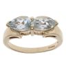 9ct Yellow Gold Aquamarine Two Stone Ring