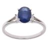 18ct White Gold 0.11ct Diamond and Sapphire Single Stone Ring