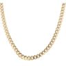 14ct Yellow Gold Monaco Curb Classic Pave Lock Chain 22"