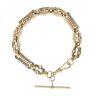 9ct Yellow Gold Stars and Bars T-Bar Bracelet 8"