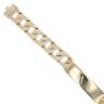 9ct Yellow Gold Patterned ID Curb Bracelet 8"