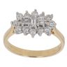 18ct Yellow Gold 0.75ct Brilliant and Baguette Cut Diamond Cluster Ring