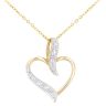 9ct Yellow Gold Diamond Heart Pendant Necklace