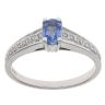 9ct White Gold 0.15ct Diamond And Sapphire Ring