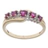 9ct Yellow Gold 0.10ct Diamond and Ruby Five Stone Ring