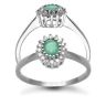 9ct White Gold 0.12ct Emerald And Diamond Cluster Ring
