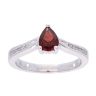 9ct White Gold Garnet and Diamond Pear Ring