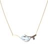 18ct Yellow and White Gold Aquamarine Chain 18"