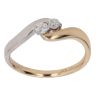 18ct Yellow and White Gold 0.15ct Diamond Two Stone Ring