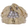 9ct Yellow Gold Cubic Zirconia Patterned Saddle Ring
