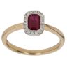 18ct Yellow Gold 0.10ct Diamond and Ruby Cluster Ring