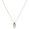 9ct Yellow Gold Blue Topaz Marquise Pendant and Chain 18"