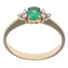 9ct Yellow Gold 0.06ct Diamond and Emerald Ring