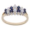 14ct Yellow Gold Blue Gemstone and Cubic Zirconia Cluster Ring