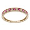 9ct Yellow Gold Cubic Zirconia and Red Gemstone Eternity Ring