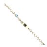 14ct Yellow Gold Blue Enamel Horseshoe 5.5" ID Bracelet