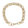 9ct Yellow Gold Patterned and Plain Belcher Bracelet 7"